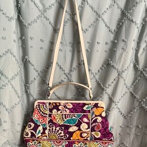 Vera Bradley Plum Crazy Barbara Frame Handbag